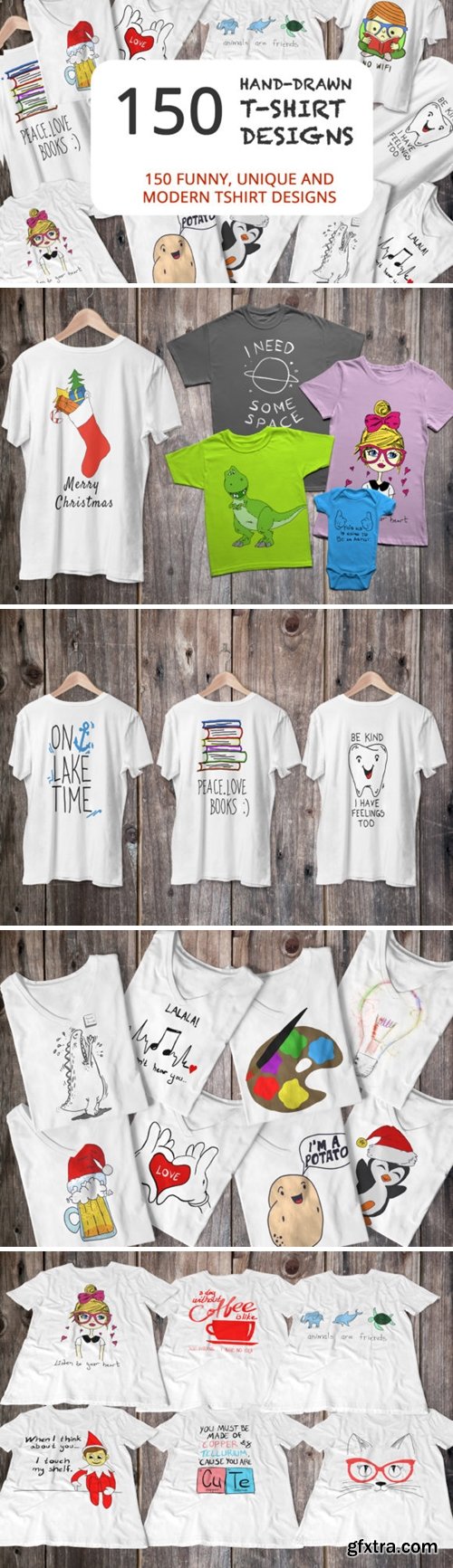 150 Hand Drawn Funny and Simple T-shirt 2178808