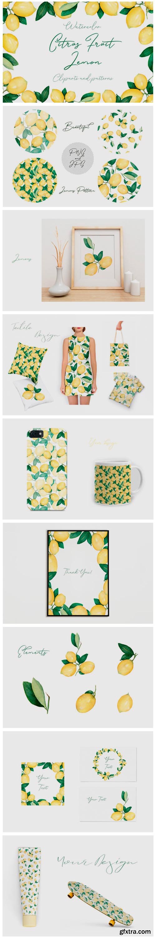 Watercolor Citrus Fruit Lemon 2178862