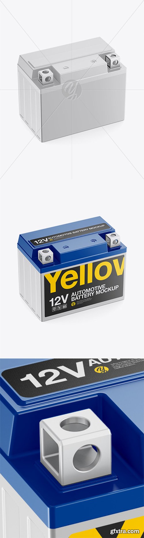 Automotive Battery Mockup - Halfside View (High-Angle Shot) 21027