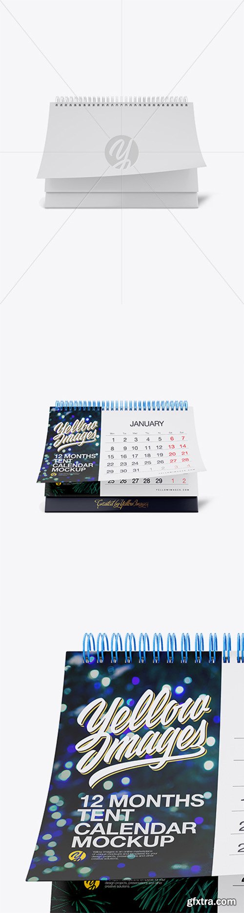 12 Months Desk Tent Calendar Mockup - Front View 21907