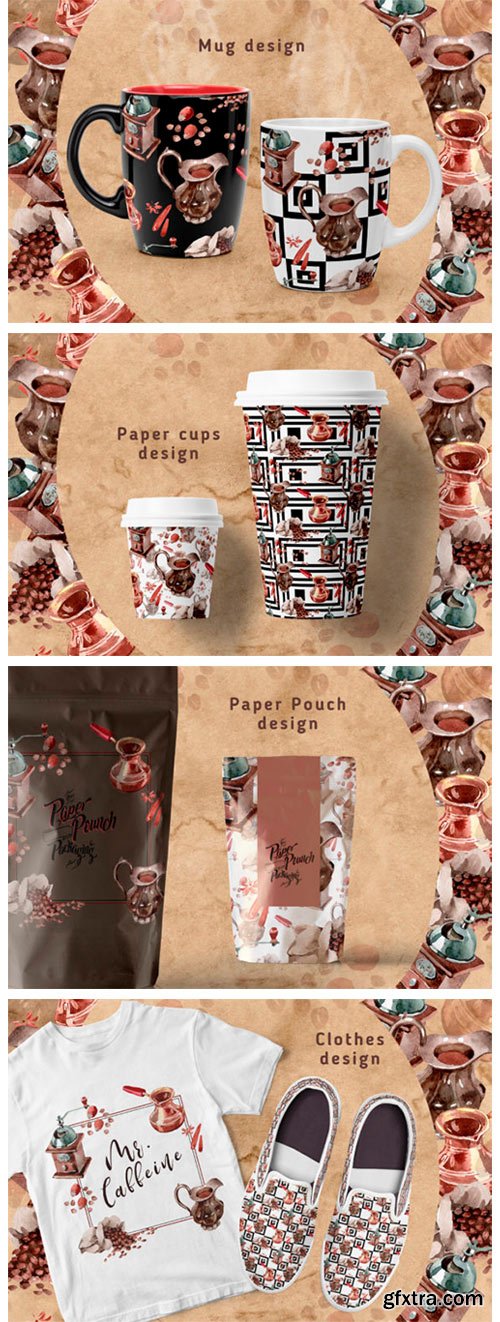 Coffee House Watercolor Set 2126478 Coffee House Watercolor Set 2126478