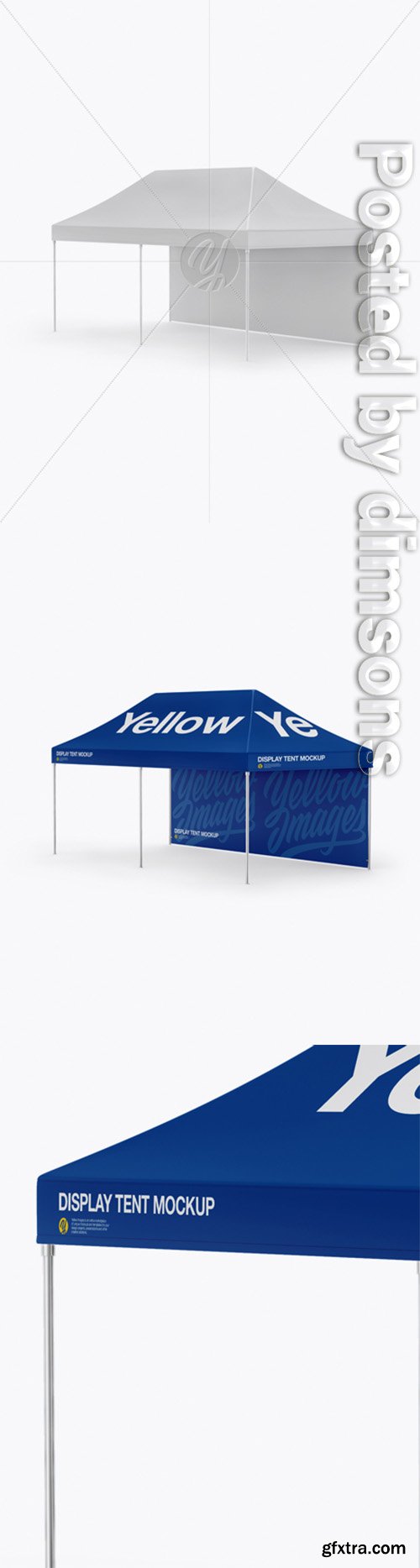 Display Tent W/ One Wall Mockup - Half Side View 30413