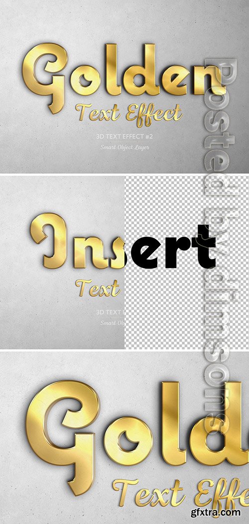 Gold Embossed 3D Text Effect 307706477 » GFxtra