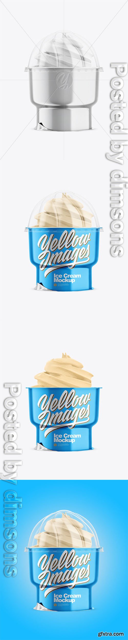 Metallic Ice Cream Cup Mockup 45340 Metallic Ice Cream Cup Mockup 45340