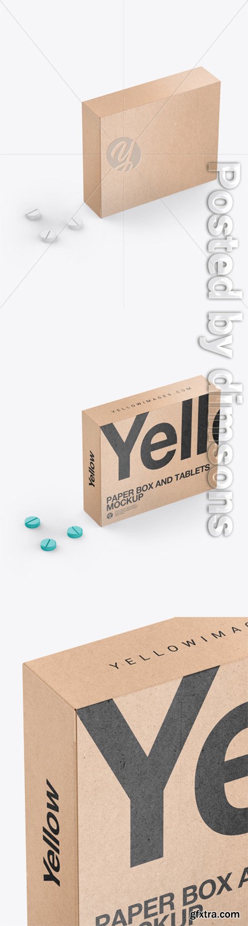 Kraft Box With Tablets Mockup 47816