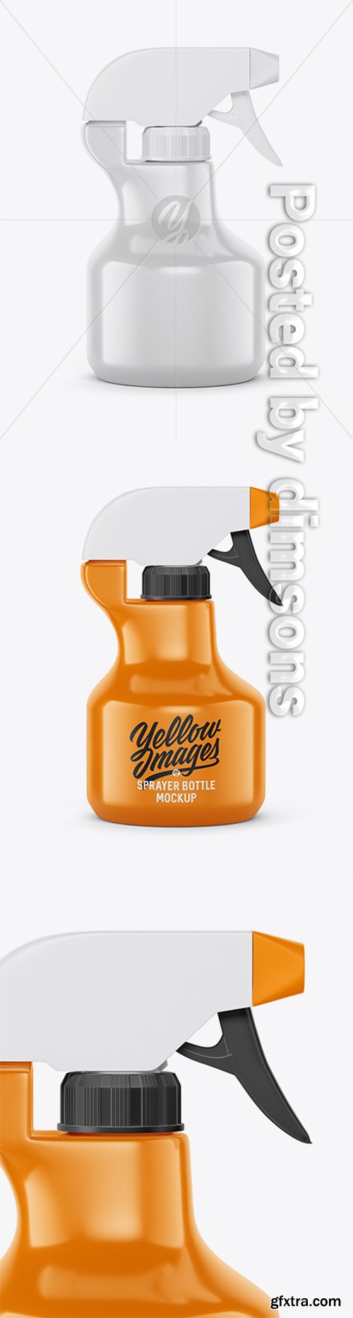 Glossy Plastic Bottle with Trigger Sprayer Mockup 47306 Glossy Plastic Bottle with Trigger Sprayer Mockup 47306