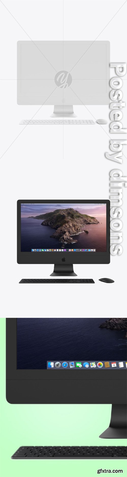 Clay IMac Pro Mockup with Keyboard and Mouse Mockup 49396