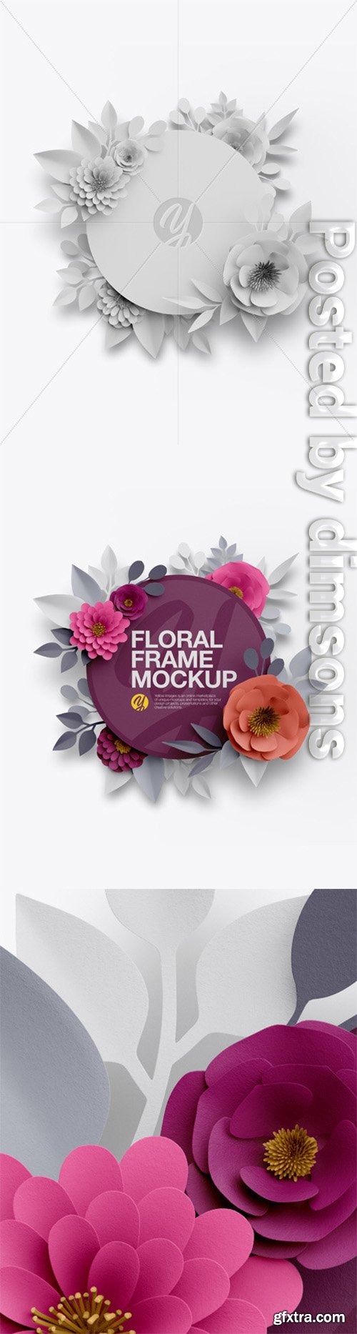 Paper Flower Frame Mockup 50447