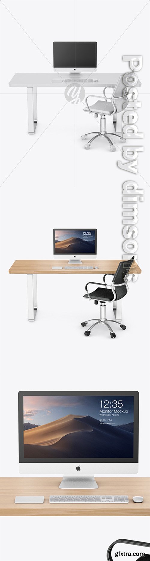 Desk with IMac Mockup 49876