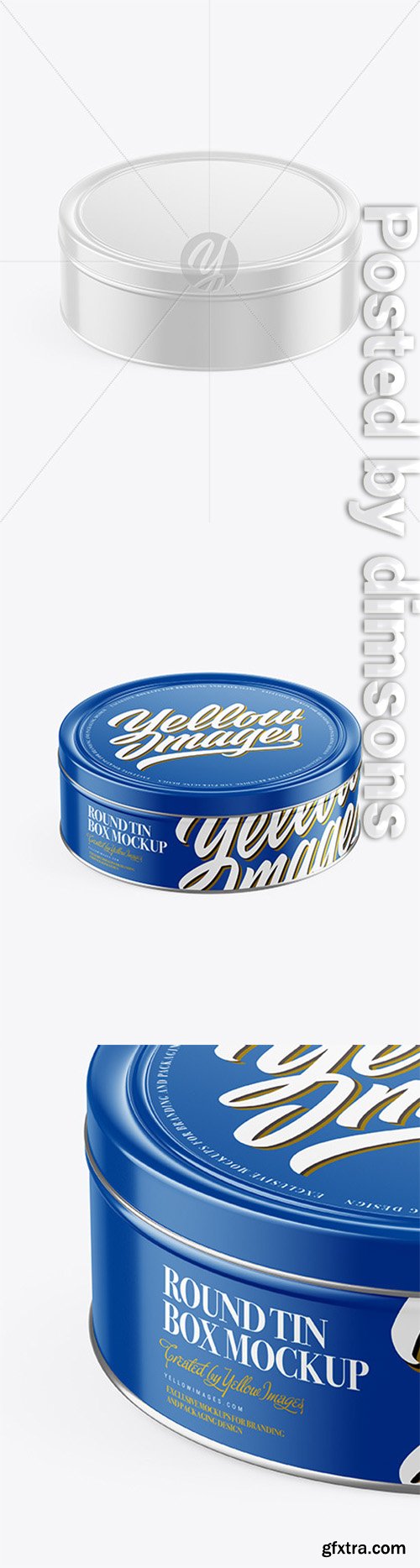 Glossy Round Tin Box Mockup (High-Angle Shot)