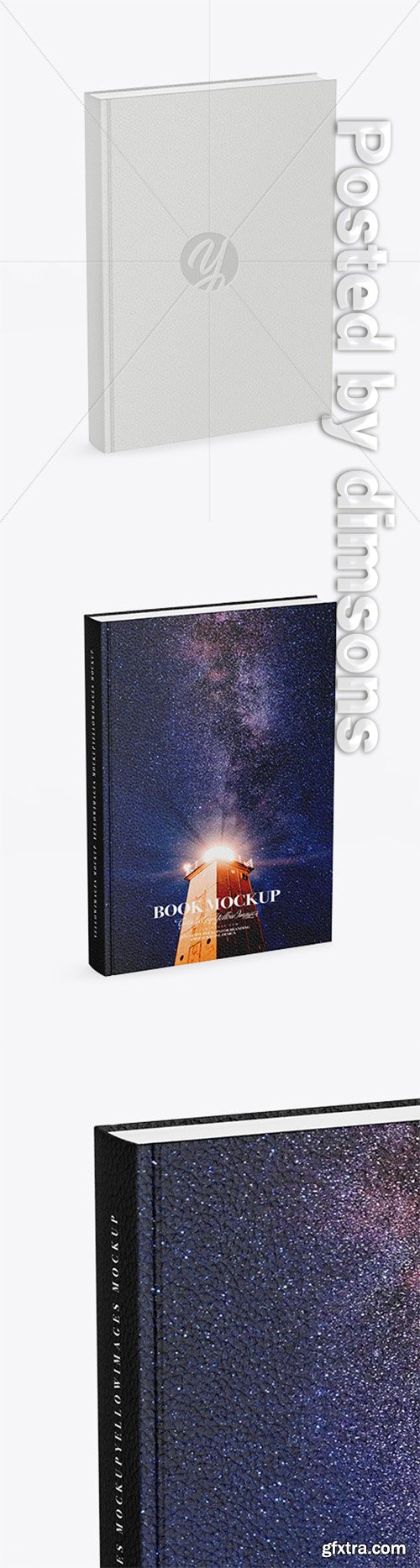 Book w/ Leather Cover Mockup - Half Side View 50520