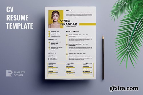 Minimalist CV Resume R22 Template