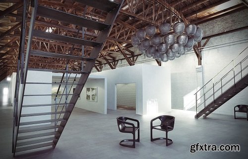 Modern showroom Interior Scene 06