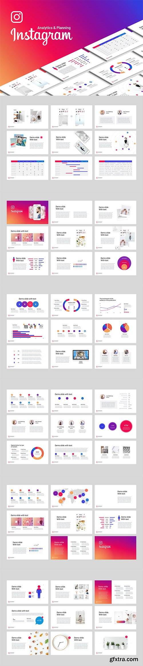 Instagram analysis PowerPoint and Keynote templates