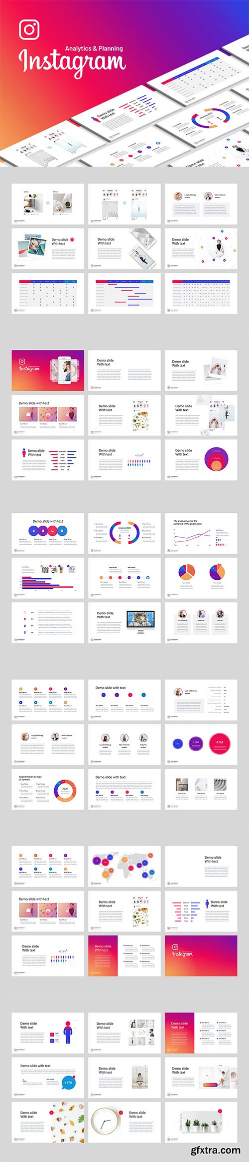 Instagram analysis PowerPoint and Keynote templates