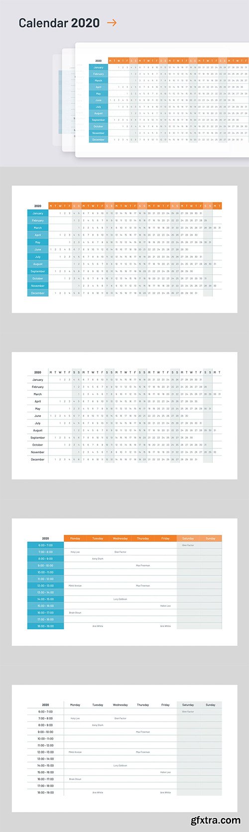2020 Calendar template PowerPoint and Keynote