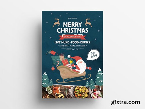Merry Christmas Layout with Festive Holiday Theme 307938921
