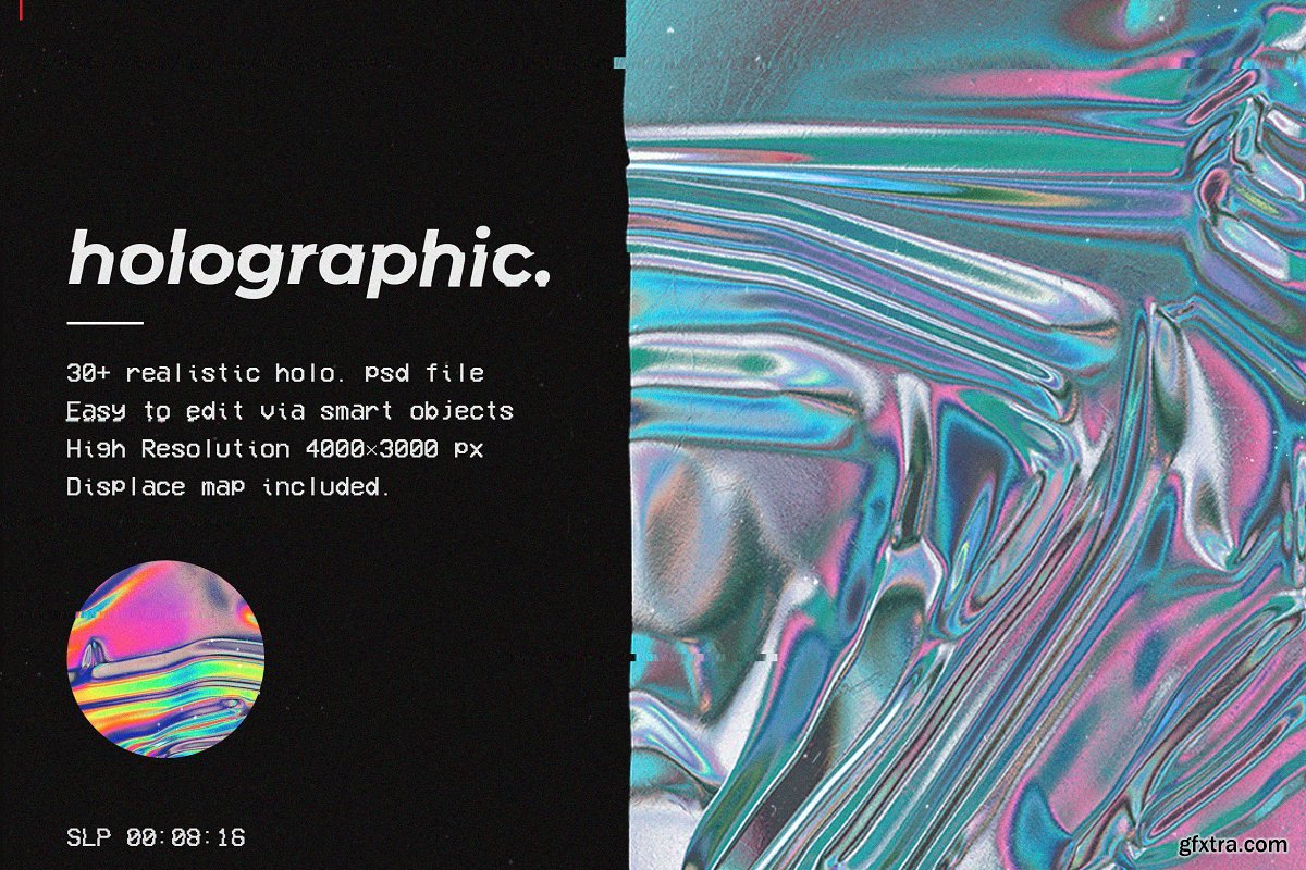 CreativeMarket - Holographic foil mock-up template 4385953 » GFxtra