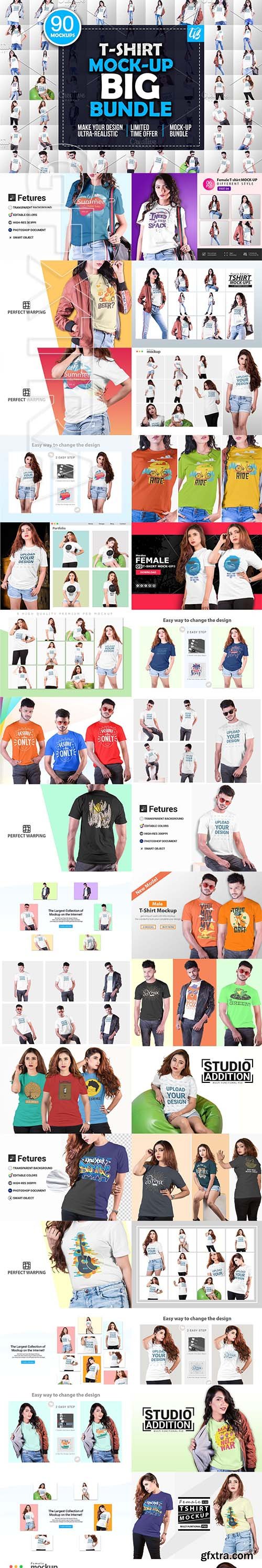 CreativeMarket - Tshirt Mockup Big Bundle 4362578