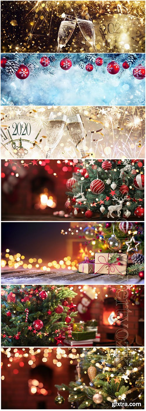 Christmas and New Year, holiday backgrounds