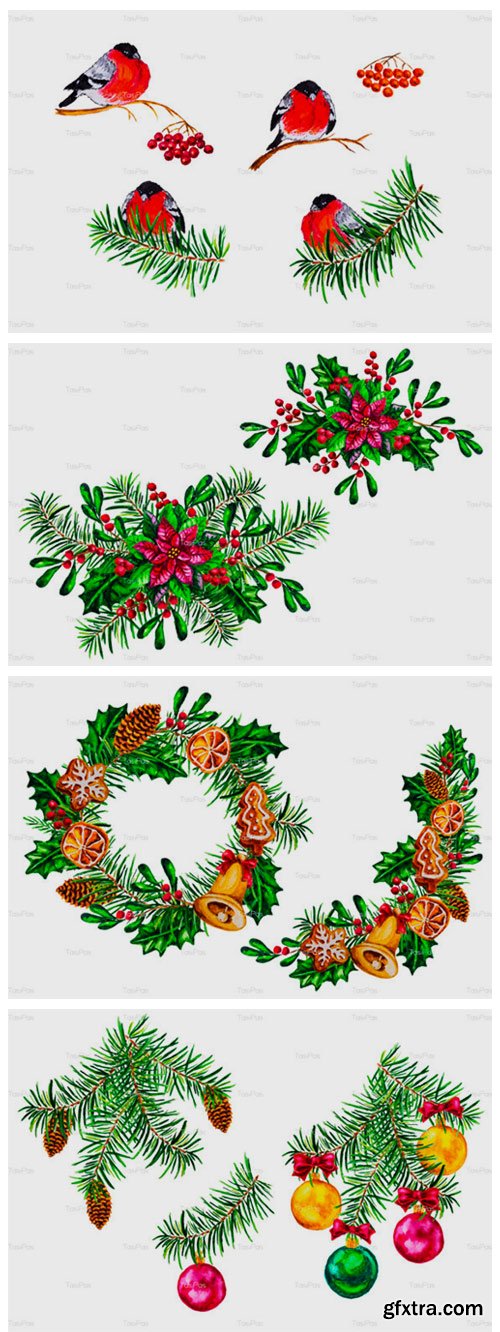 Christmas Watercolor Bundle 2268151