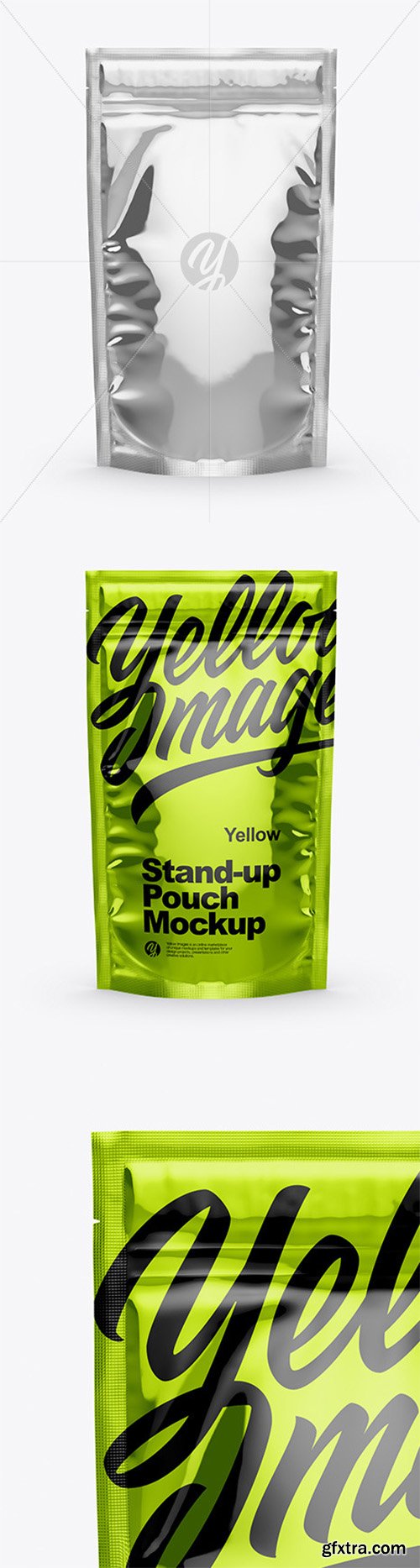 Glossy Metallic Stand Up Pouch with Zipper Mockup 51162 Glossy Metallic Stand Up Pouch with Zipper Mockup 51162