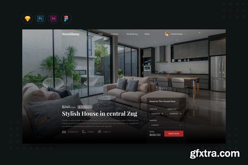 DailyUI.V13 House Rental Booking Website Landing