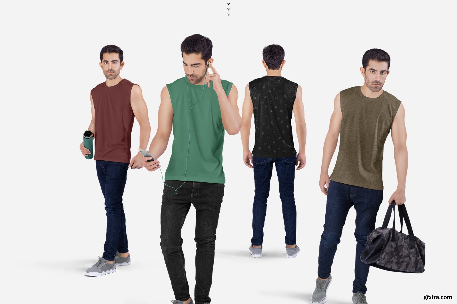 Men's Sleeveless Shirt Mockup Set » GFxtra