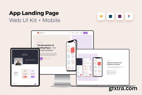 iOS App Landing Page - Web UI Kit + Mobile - 2