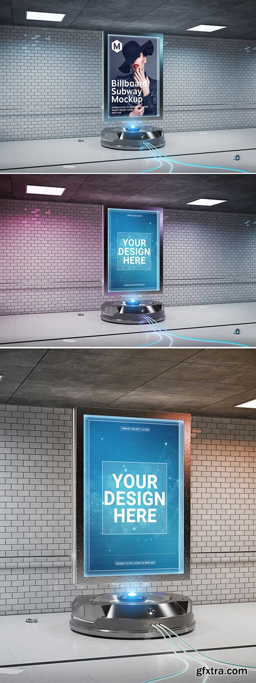 Futuristic Billboard Mockup in Tunnel 308767529 Futuristic Billboard Mockup in Tunnel 308767529