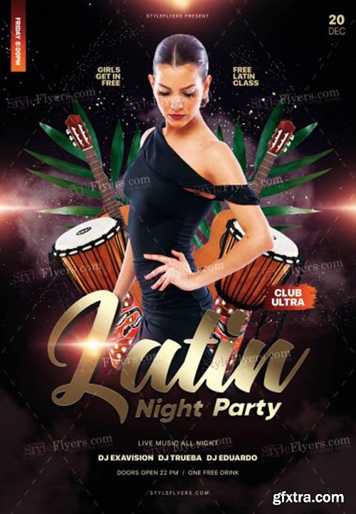 Latin Night Party V1612 2019 PSD Flyer Template