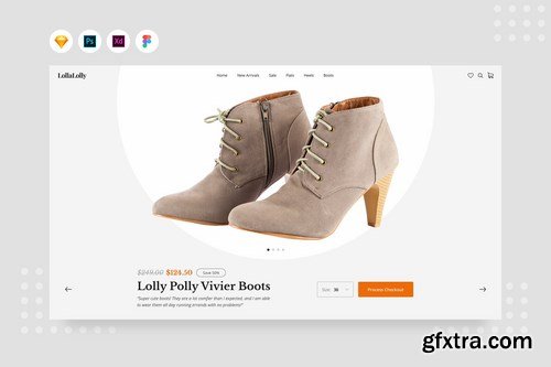 DailyUI.V16 - Female Boots Product Detail