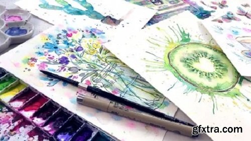 Ink & Watercolor Magic: 5 Step By Step Illustrations
