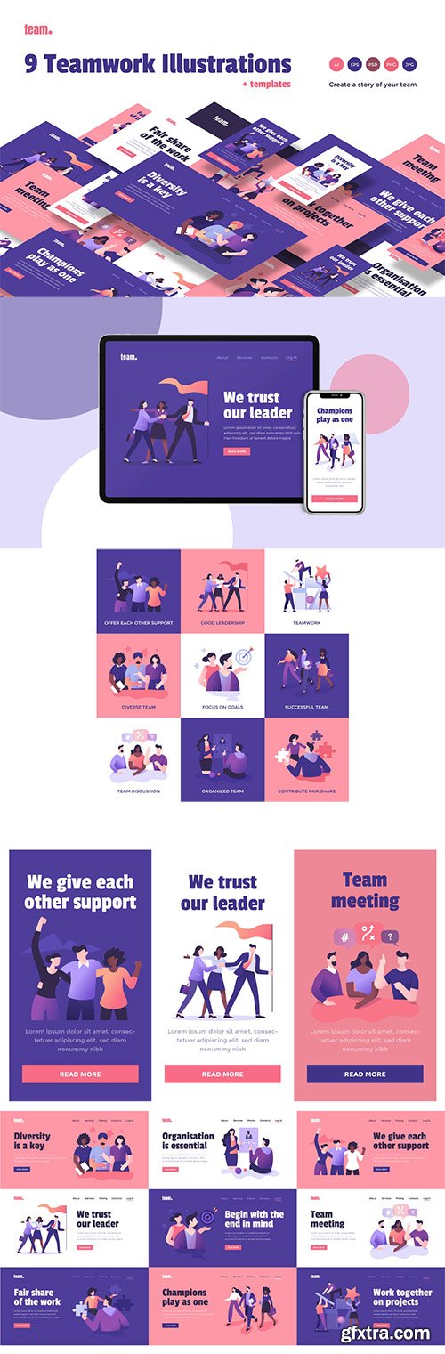 9 Teamwork Spot Concepts Set 9 Teamwork Spot Concepts Set