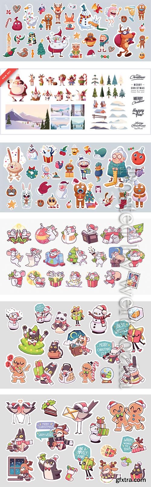 Merry Christmas and Happy New Year stickers