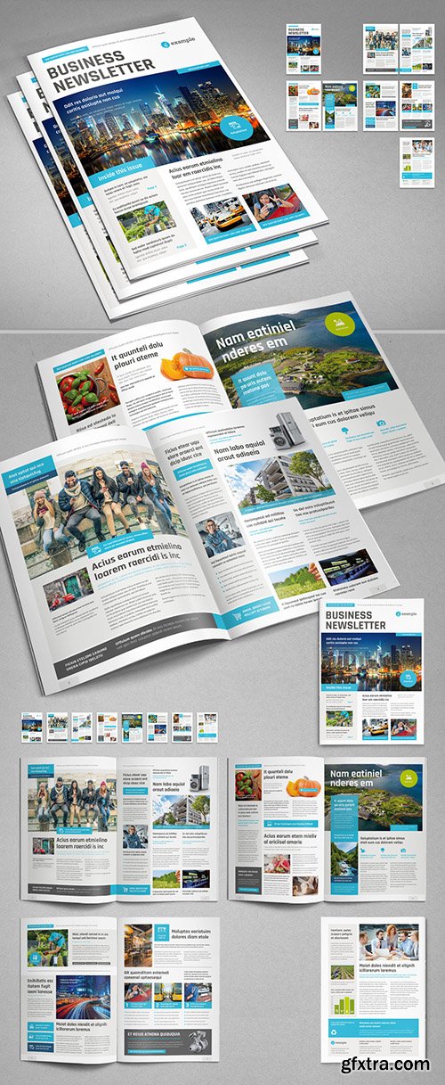 Business Newsletter Layout with Cyan Accents 310484807 Business Newsletter Layout with Cyan Accents 310484807