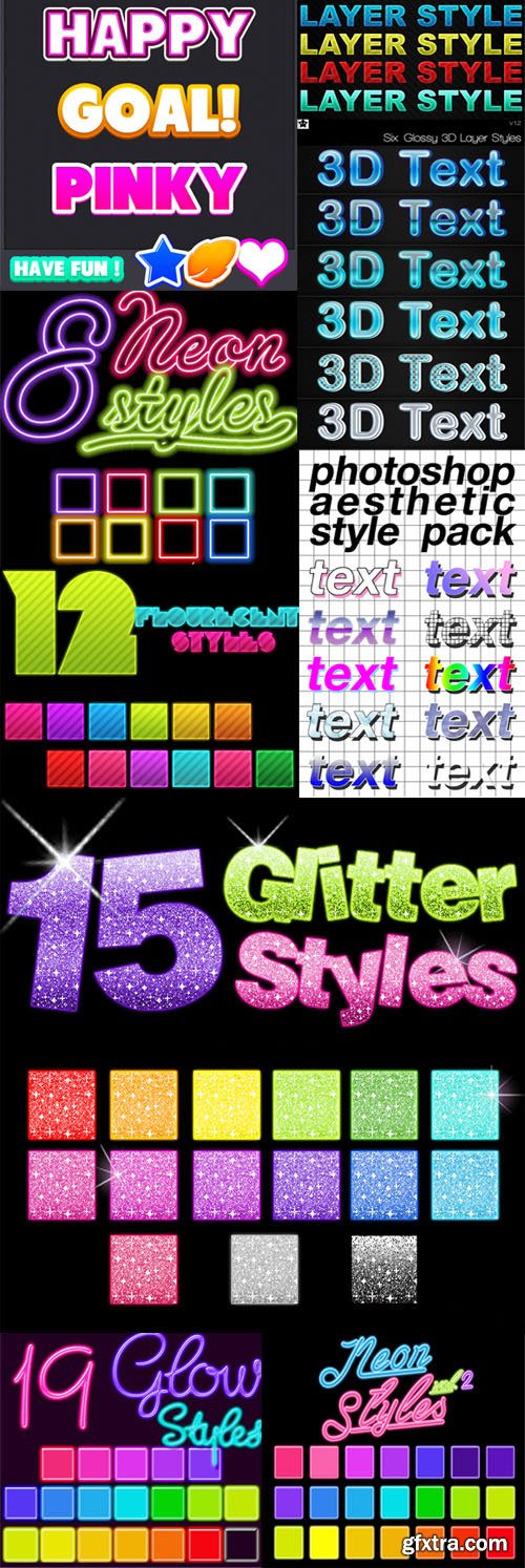 160 Brilliant Text Styles Collection for Photoshop