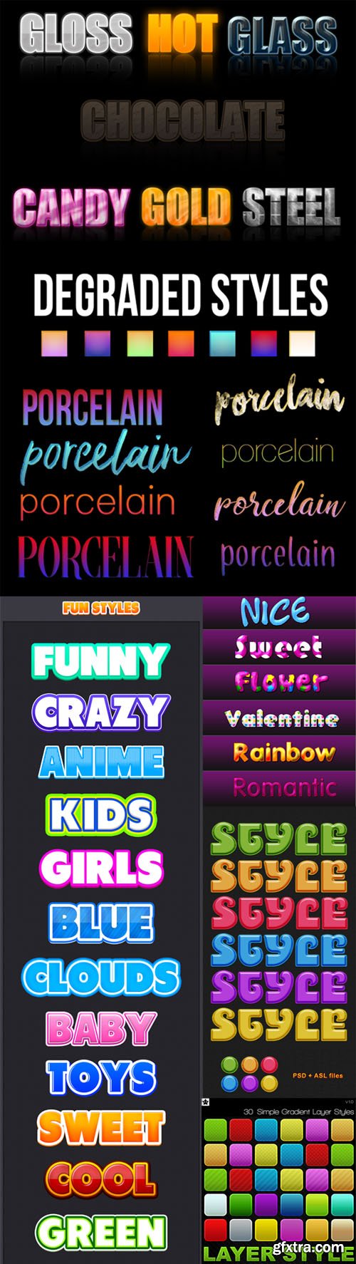 160 Brilliant Text Styles Collection for Photoshop