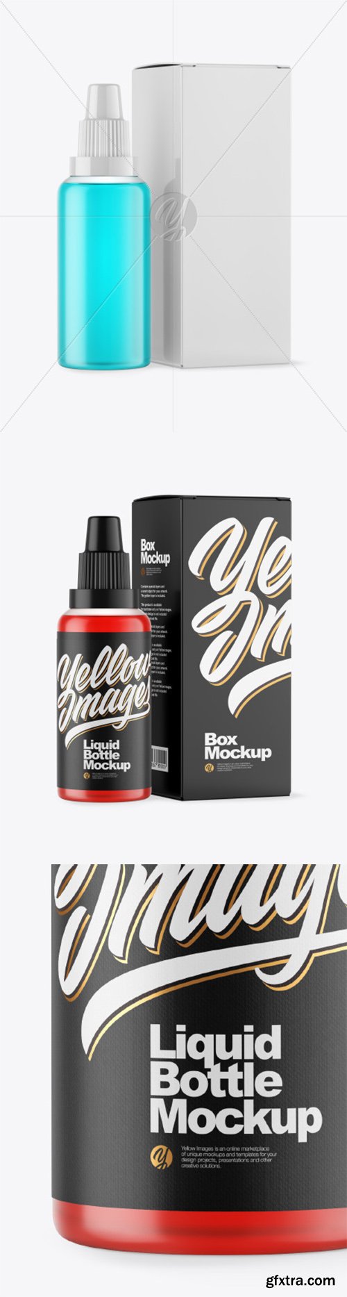 Color Liquid Bottle W/ Box Mockup 51985