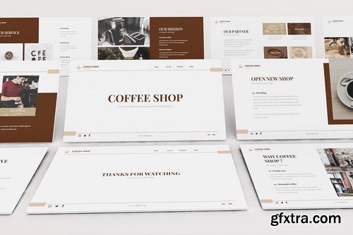 Coffee Shop Powerpoint Google Slides and Keynote Templates