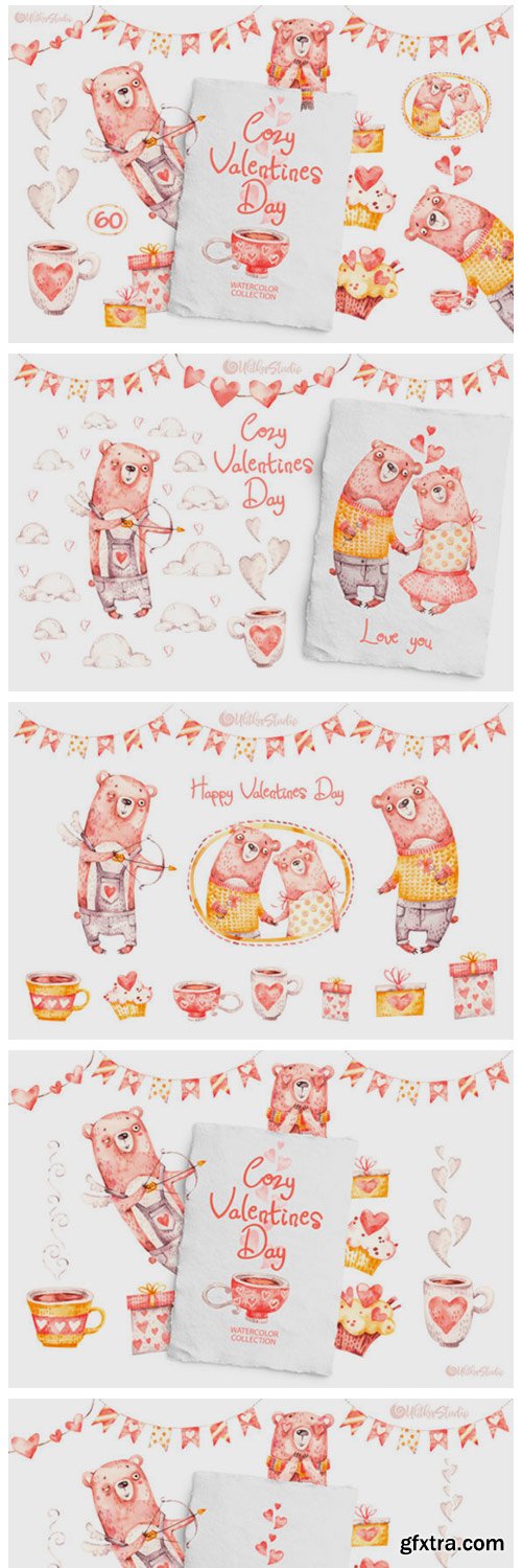 Cozy Valentines Day. Lovely Bears Water 2338706 Cozy Valentines Day. Lovely Bears Water 2338706