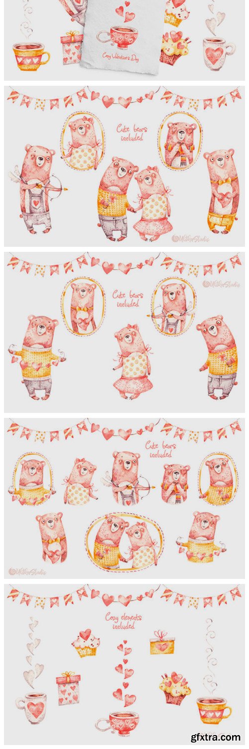 Cozy Valentines Day. Lovely Bears Water 2338706 Cozy Valentines Day. Lovely Bears Water 2338706
