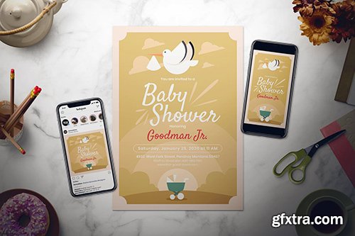 Baby Shower Flyer Set Baby Shower Flyer Set