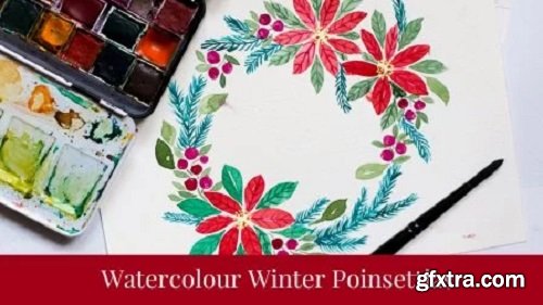 Watercolor Winter Flower & Wreath