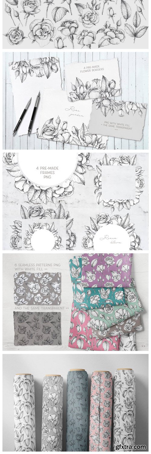 Sketched Roses Patterns Frames 2321332 Sketched Roses Patterns Frames 2321332