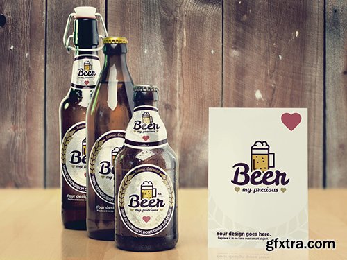 Various Beer Bottle Size Mockup with Menu 308553189 Various Beer Bottle Size Mockup with Menu 308553189