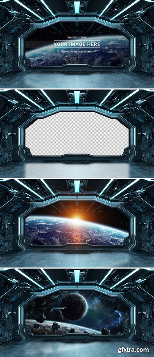 Spaceship Interior Mockup with Window View 308766436 Spaceship Interior Mockup with Window View 308766436