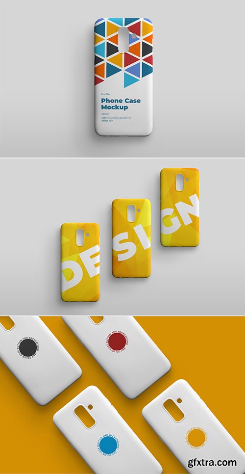 Smartphone Phone Case Mockup Set Top View 310001199