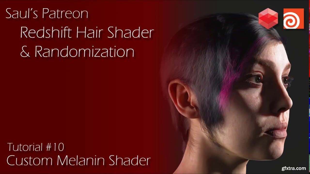 Redshift Hair Shading, Custom Melanin Shader, Color Randomization in