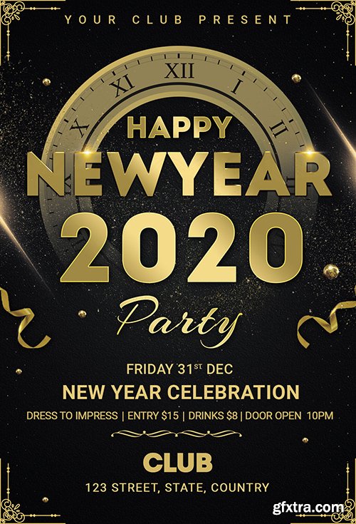 Happy new year party flyer design Happy new year party flyer design